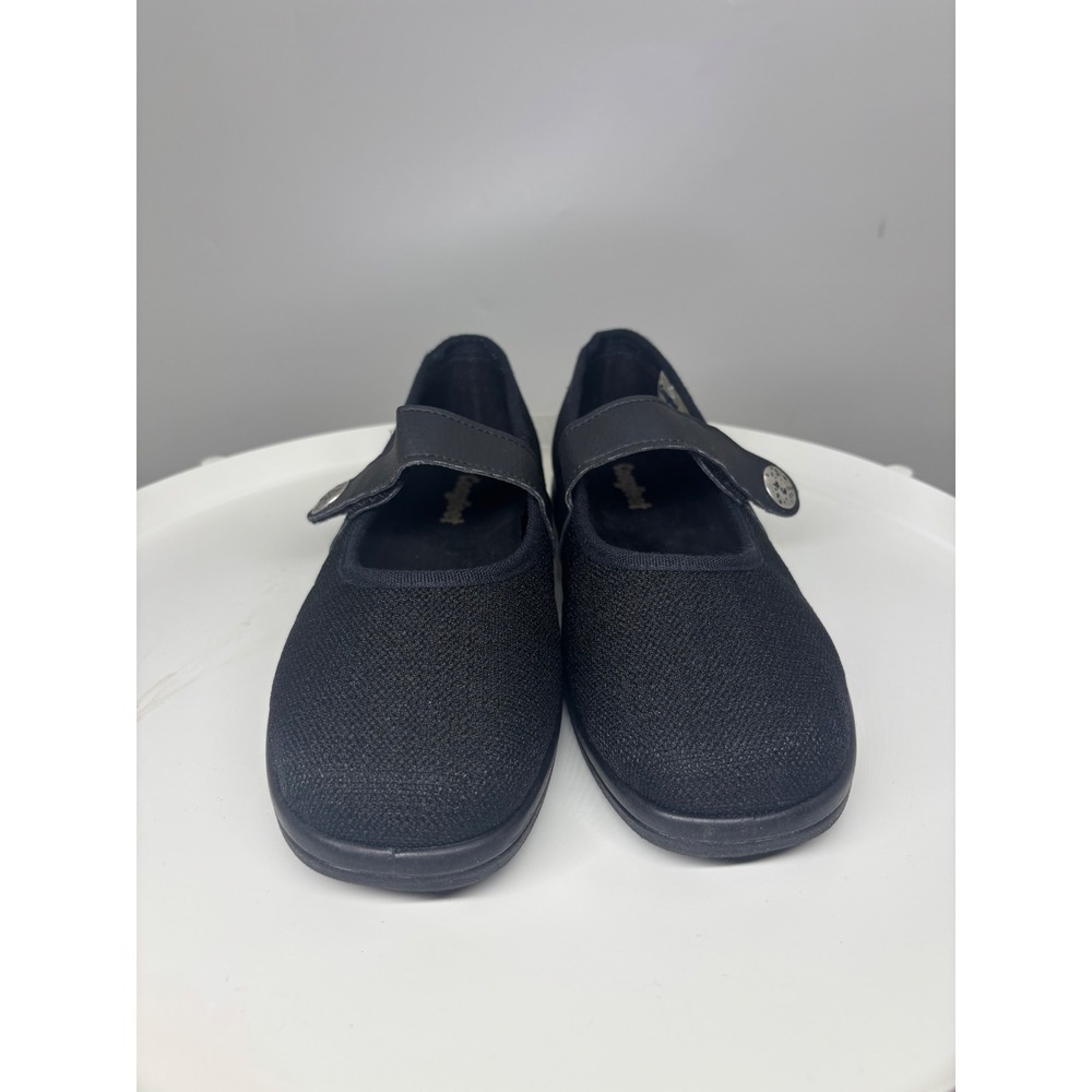 Cosyfeet Holly Black Fabric Mary Jane Comfort Shoes Womens 8‎ Made in England